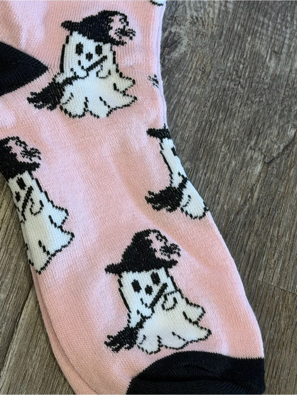 Crew Socks - Pink Ghost Patterned Women's Socks